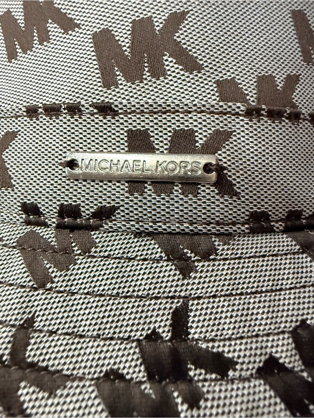Michael Kors Jacquard Chocolate and Gray Bucket Hat